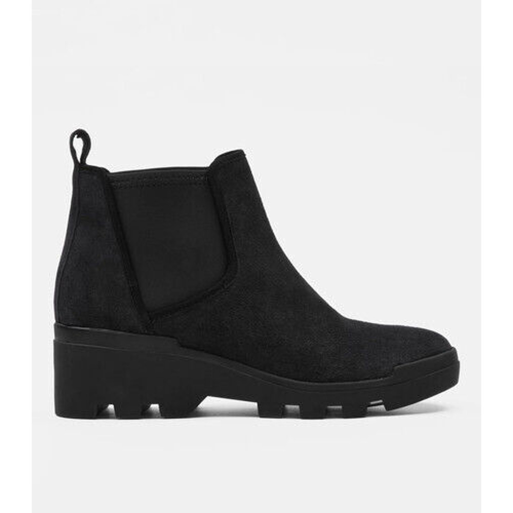 Eileen Fisher Splash Waterproof Suede Bootie Ankle Boots Size 9.5 Wedge Black - Picture 2 of 15